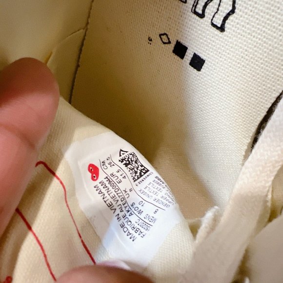 Comme des Garçons PLAY x Converse Chuck Taylor All Star 70 Sneaker Mens US 8 - Picture 11 of 11